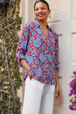 Soft Surroundings Addison Gauze Big Shirt><noscript><img width=