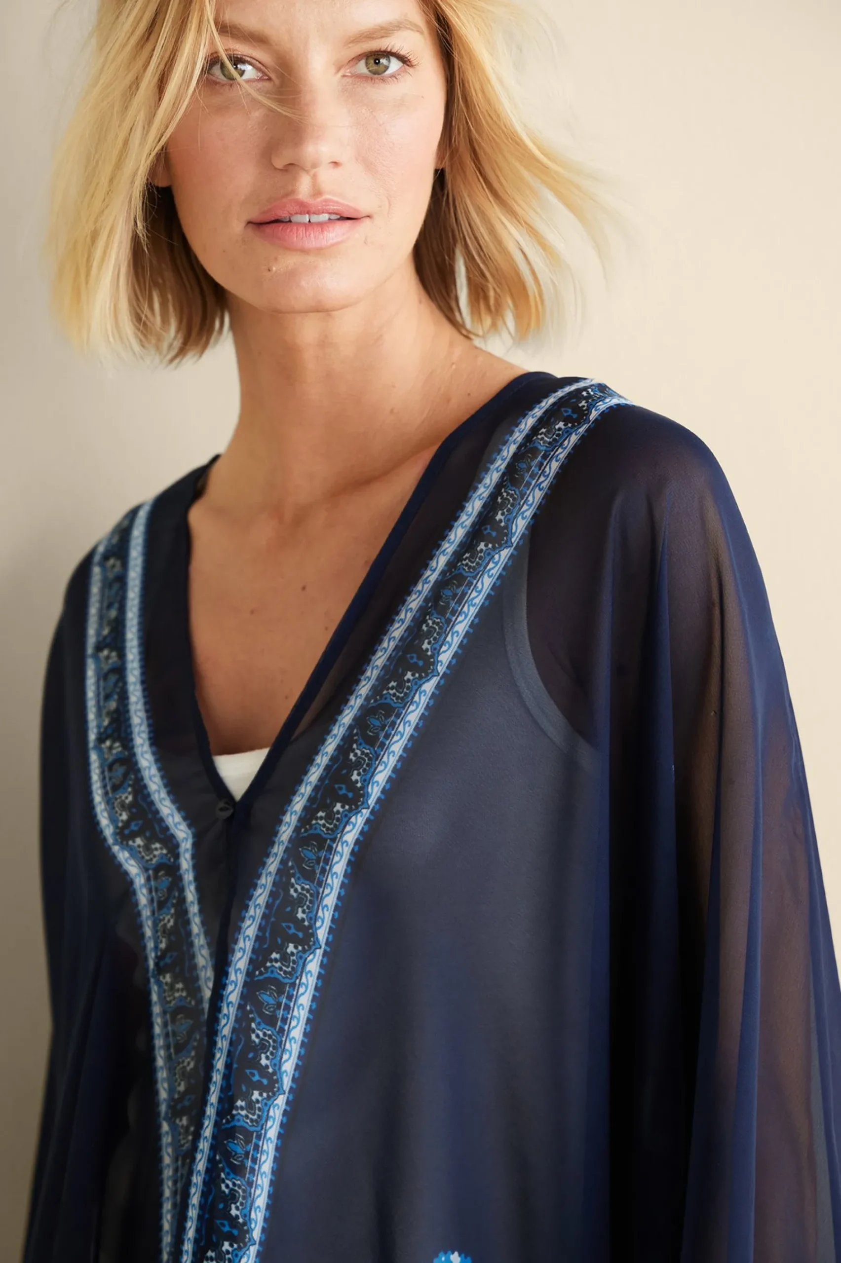 Soft Surroundings Aleta Poncho Topper> Into The Blues|Vacation Shop