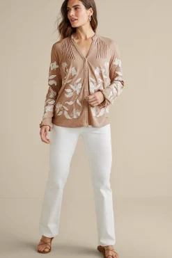 Soft Surroundings Alva Embroidered Knit Top> Feminine Flourish|Global Artistry