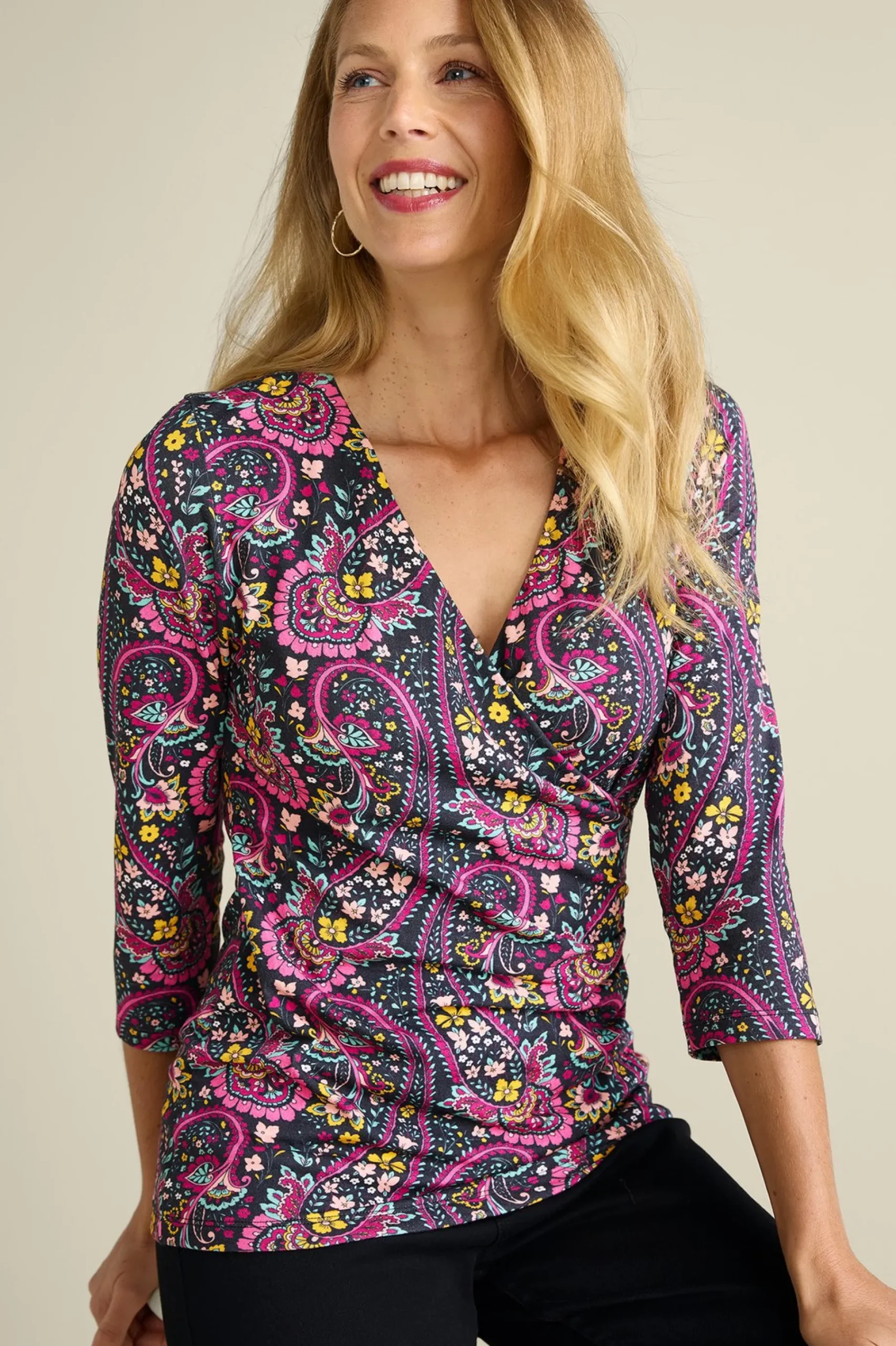 Soft Surroundings Alyssa Knit Top> Everyday Styles|three quarter length