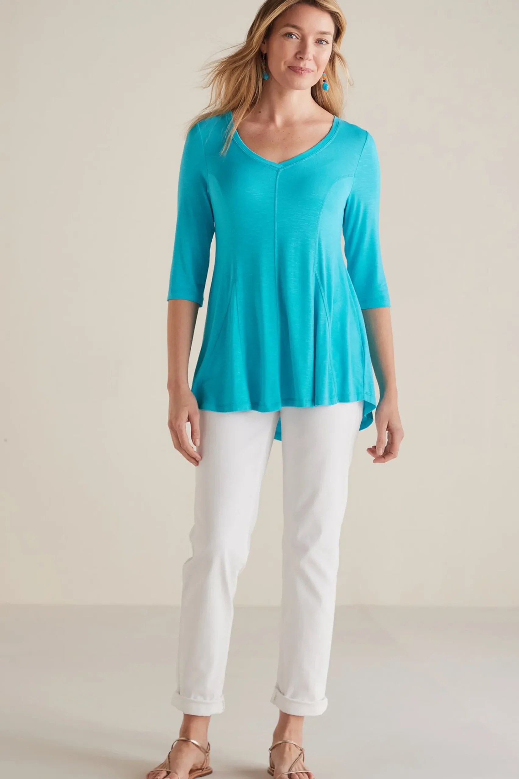 Soft Surroundings Amelia A-Line Tunic> three quarter length|tunics