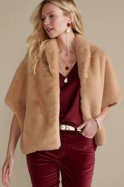 Soft Surroundings Anastasia Faux Fur Capelet><noscript><img width=