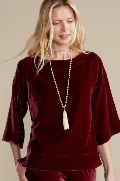 Soft Surroundings Aria Velvet Top> EVelvet Styles|three quarter length