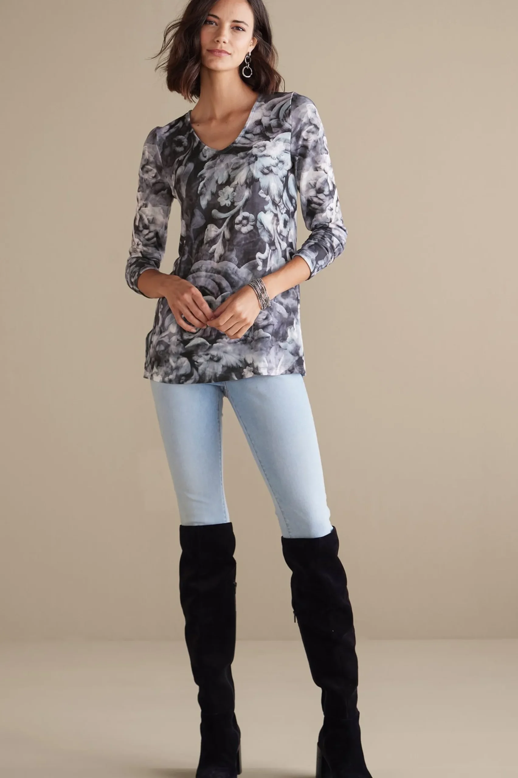 Soft Surroundings Aviana Top> long sleeve|prints