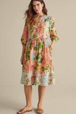 Soft Surroundings Bellicia Embroidered Midi Dress> Feminine Flourish|Vacation Shop