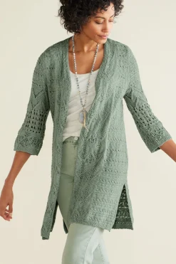 Soft Surroundings Calistoga Pointelle Cardigan> Feminine Flourish|Vacation Shop
