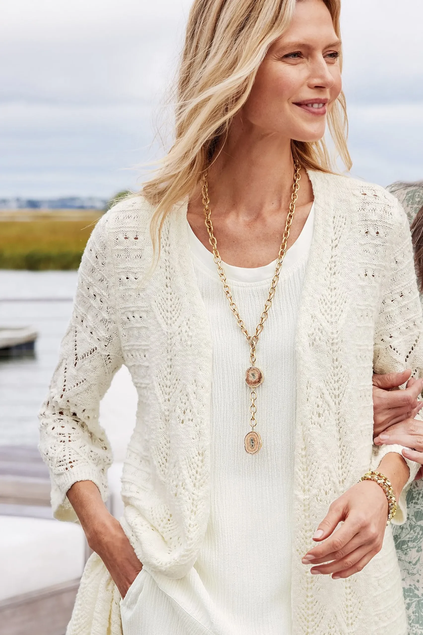Soft Surroundings Calistoga Pointelle Cardigan> Feminine Flourish|Vacation Shop