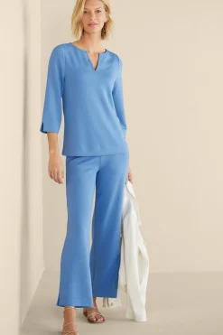 Soft Surroundings Ceri Knit 3/4 Sleeve Top> Into The Blues|Vacation Shop