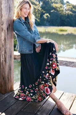 Soft Surroundings Cindi Embroidered Maxi Skirt><noscript><img width=