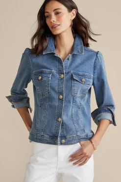 Soft Surroundings Diana Shapely Denim Jacket> Into The Blues|Vacation Shop