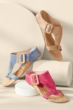Soft Surroundings Donald Pliner Ofelia Wedge Slide> sandals|wedges