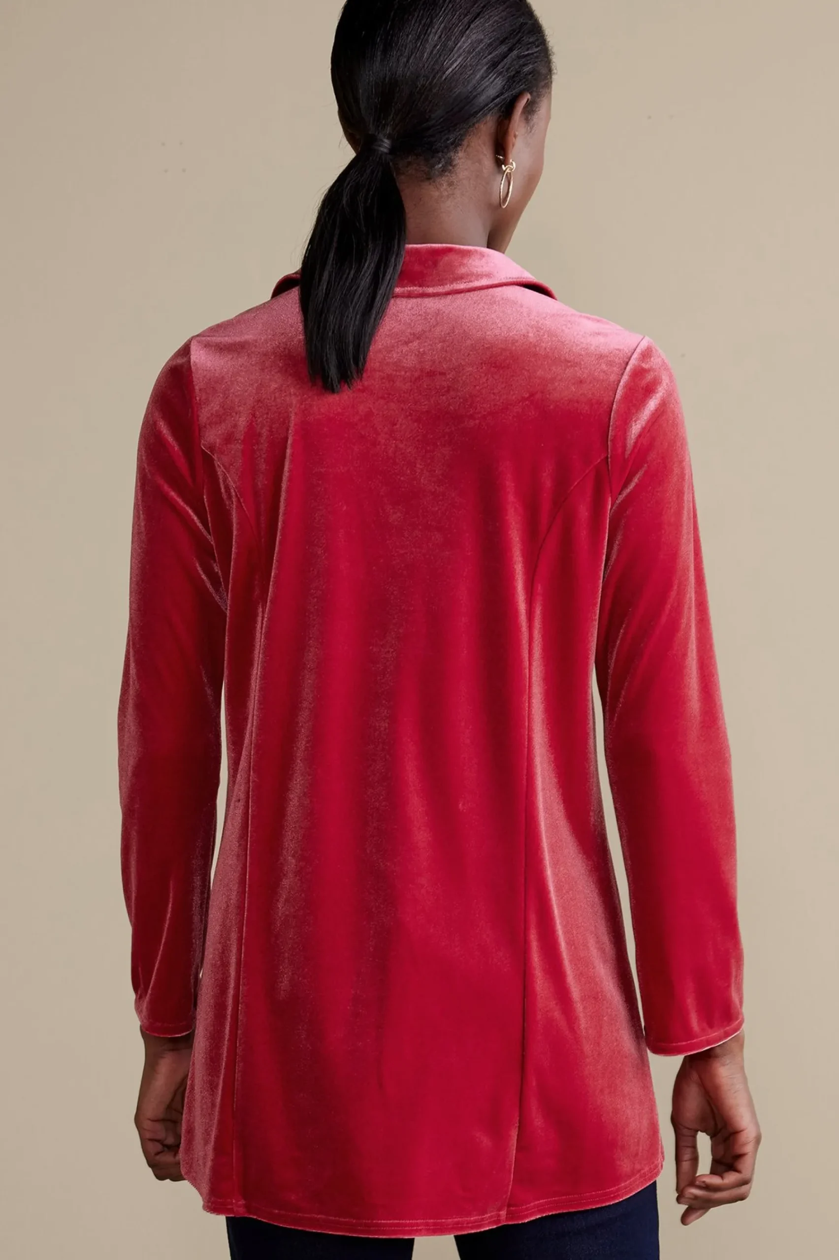Soft Surroundings Enchanted Velvet Shirt> EVelvet Styles|long sleeve