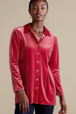 Soft Surroundings Enchanted Velvet Shirt><noscript><img width=