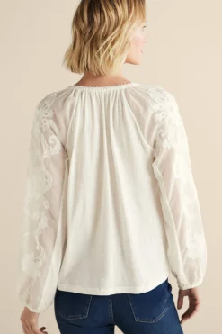 Soft Surroundings Enya Embroidered Top><noscript><img width=