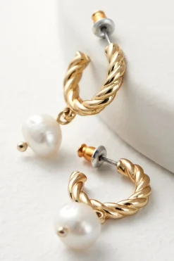 Soft Surroundings Estella Pearl Mini Hoop Earring> Earrings|earrings