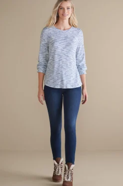 Soft Surroundings Evie Space-Dye Top> Everyday Styles|long sleeve
