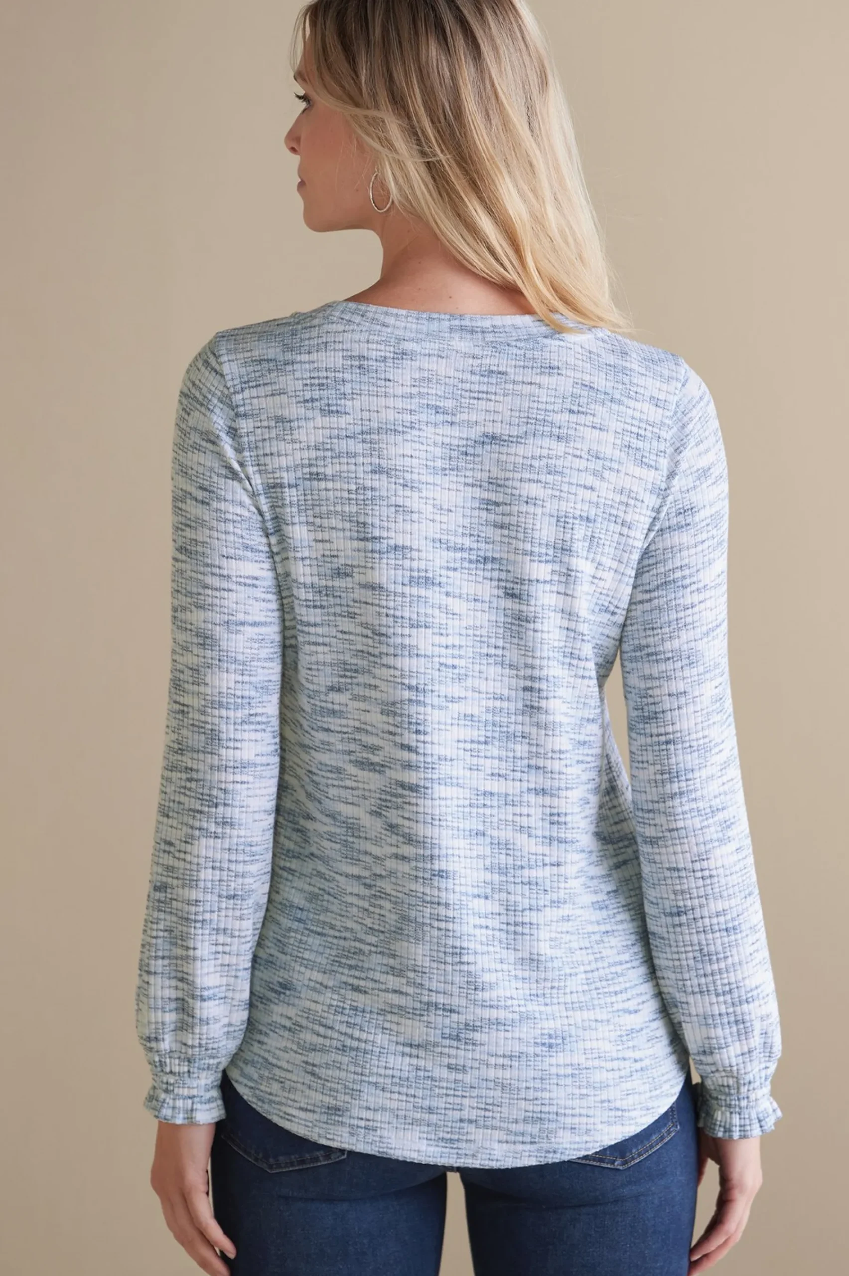 Soft Surroundings Evie Space-Dye Top> Everyday Styles|long sleeve