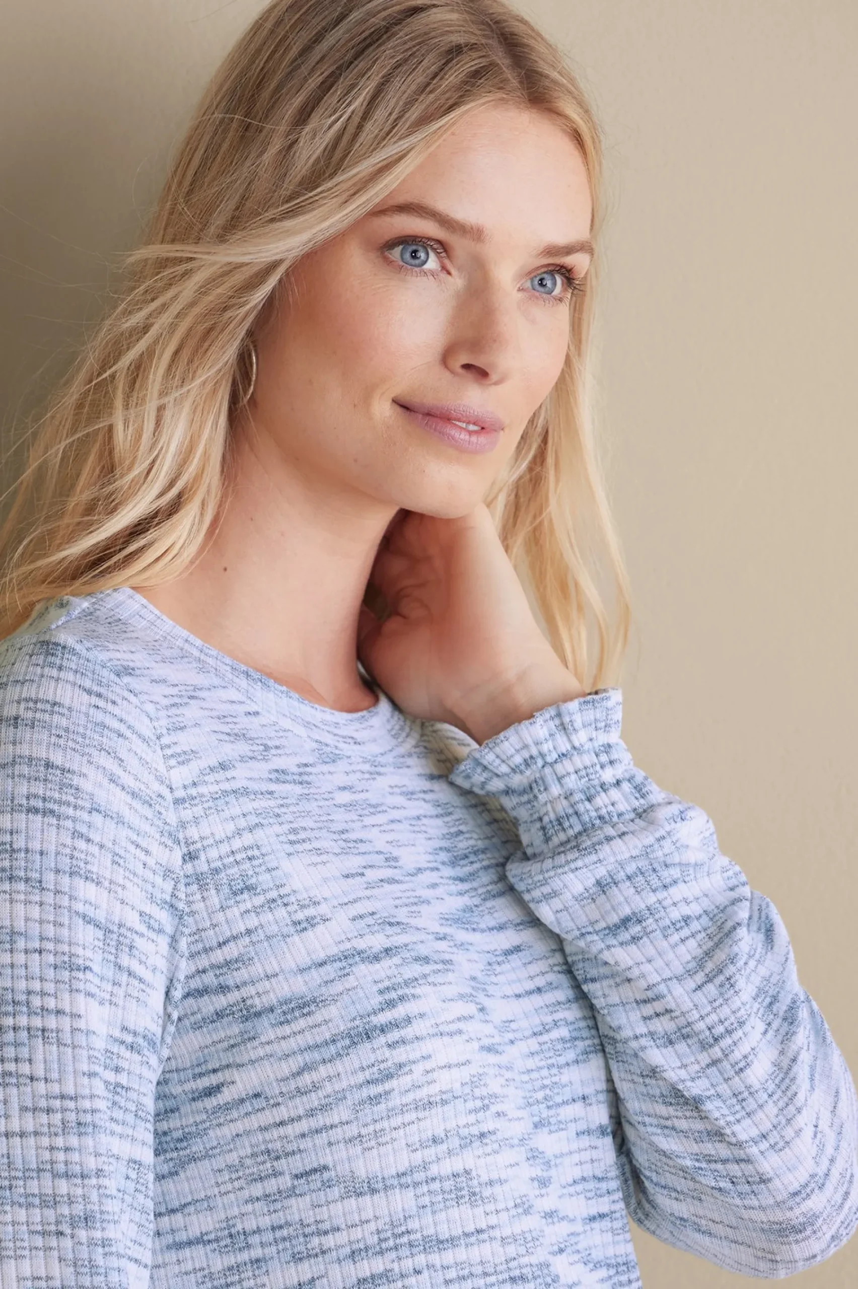 Soft Surroundings Evie Space-Dye Top> Everyday Styles|long sleeve