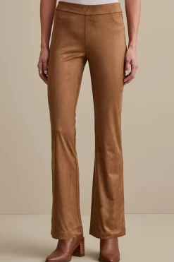 Soft Surroundings Faux Suede Bootcut Pants> full length|bootcut