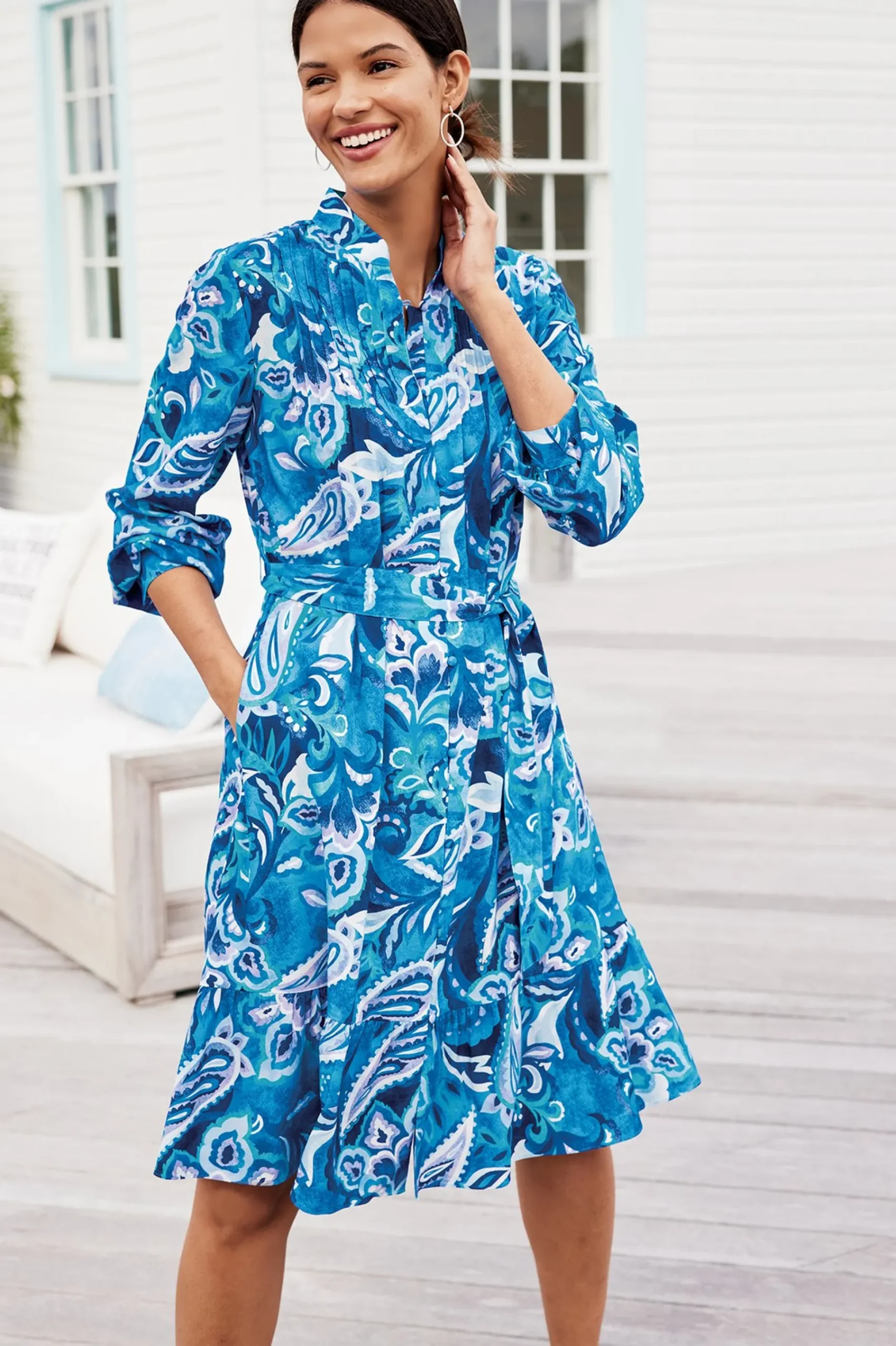 Soft Surroundings Feyre Short Dress> Into The Blues|work to play