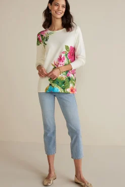 Soft Surroundings Garden Bloom Sweater> Sweaters & Cardigans|sweaters