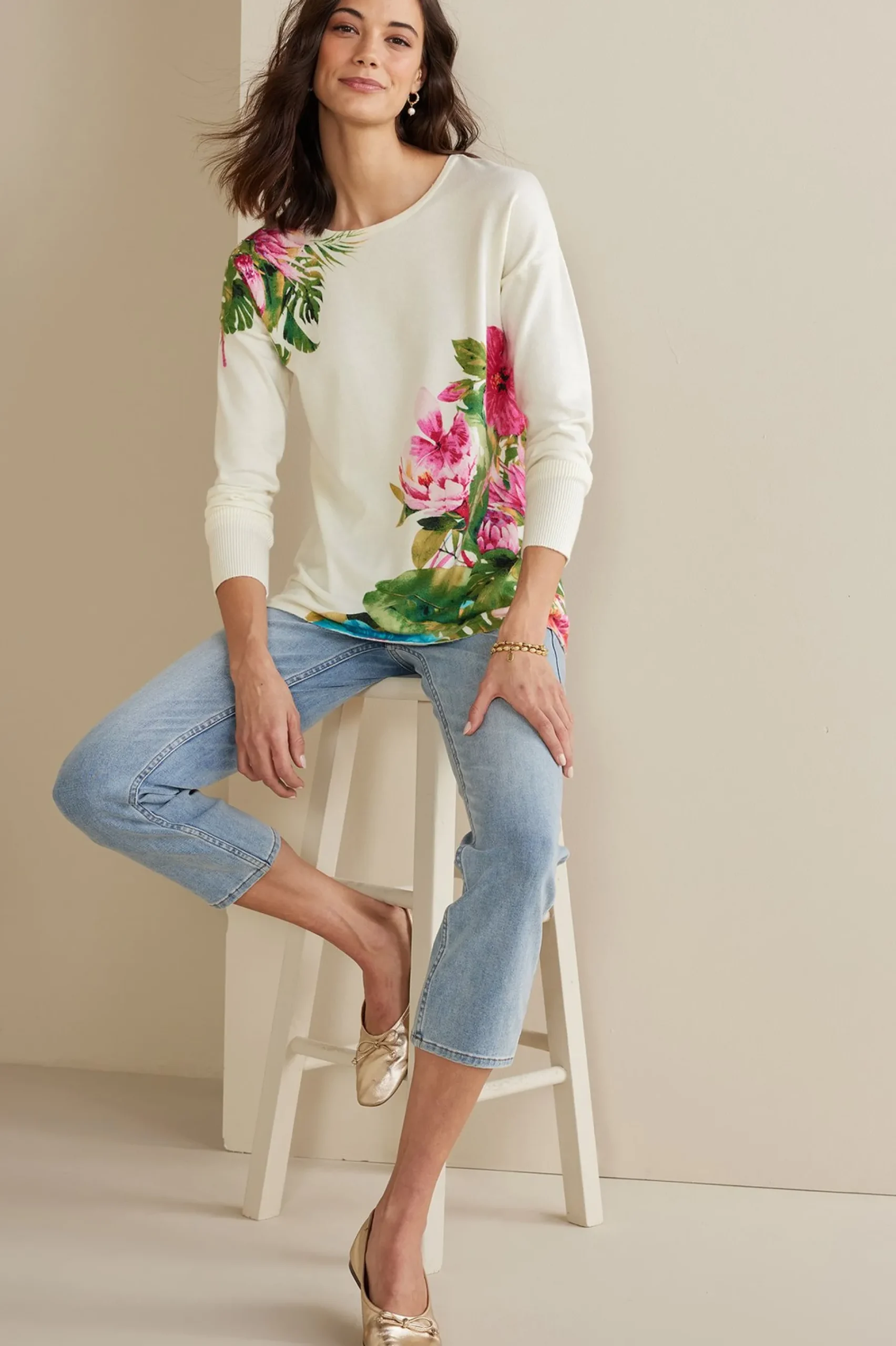 Soft Surroundings Garden Bloom Sweater> Sweaters & Cardigans|sweaters