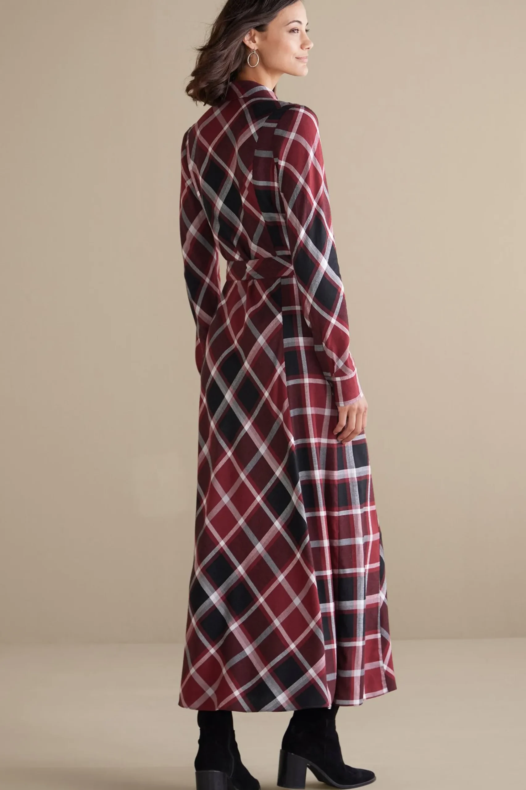 Soft Surroundings Gayle Tartan Dress> Everyday Styles|patterned