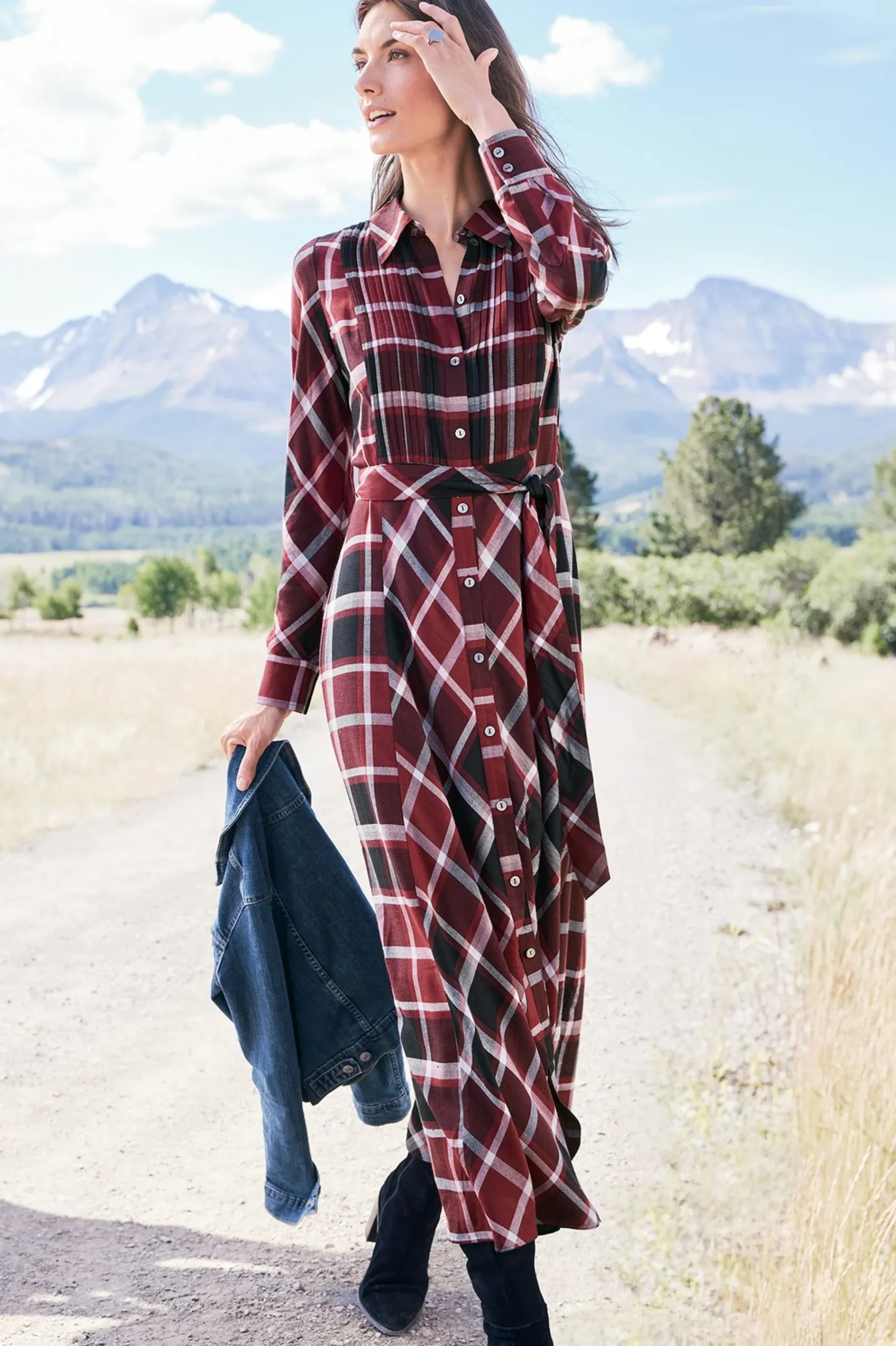 Soft Surroundings Gayle Tartan Dress> Everyday Styles|patterned