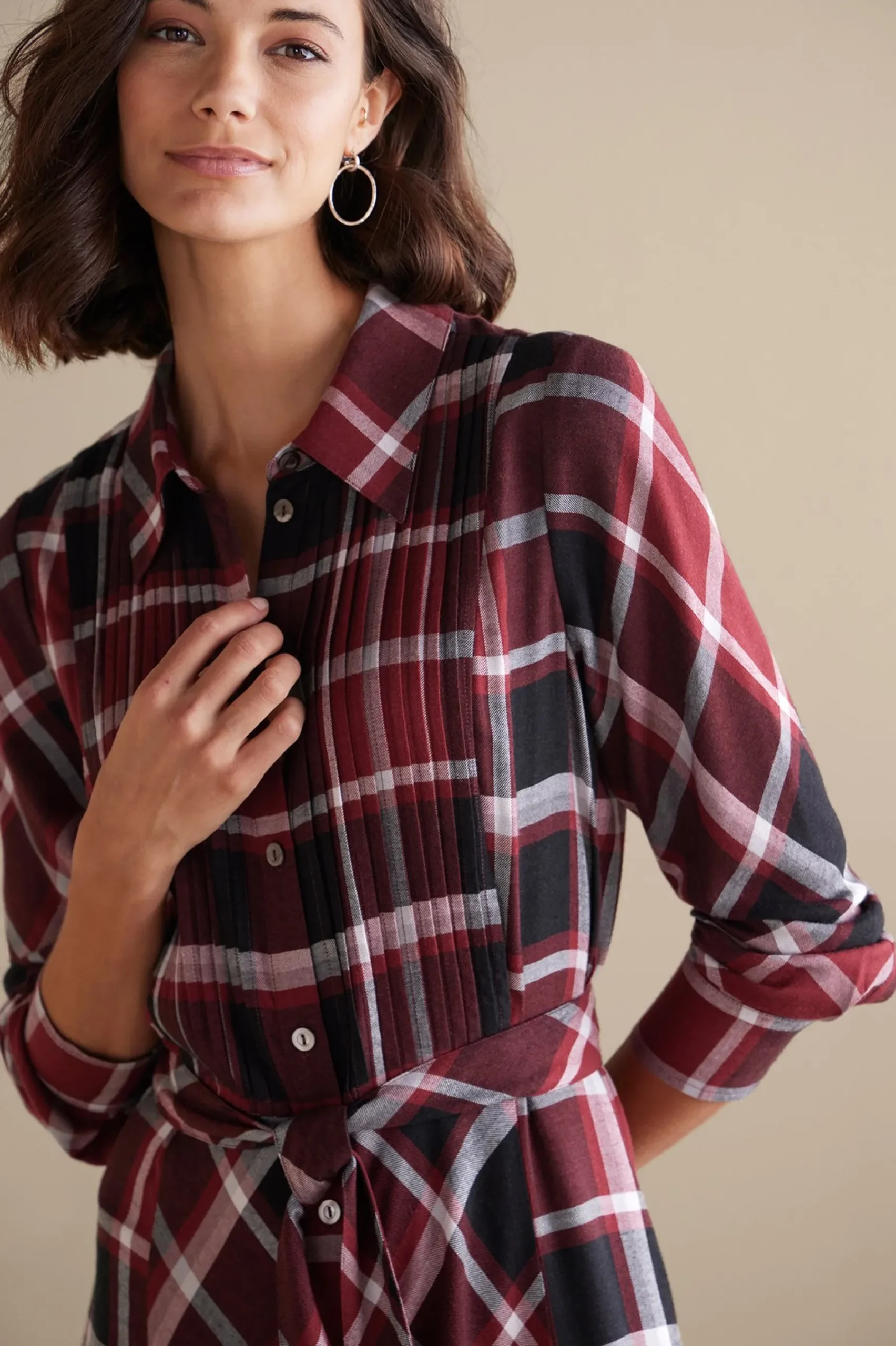 Soft Surroundings Gayle Tartan Dress> Everyday Styles|patterned