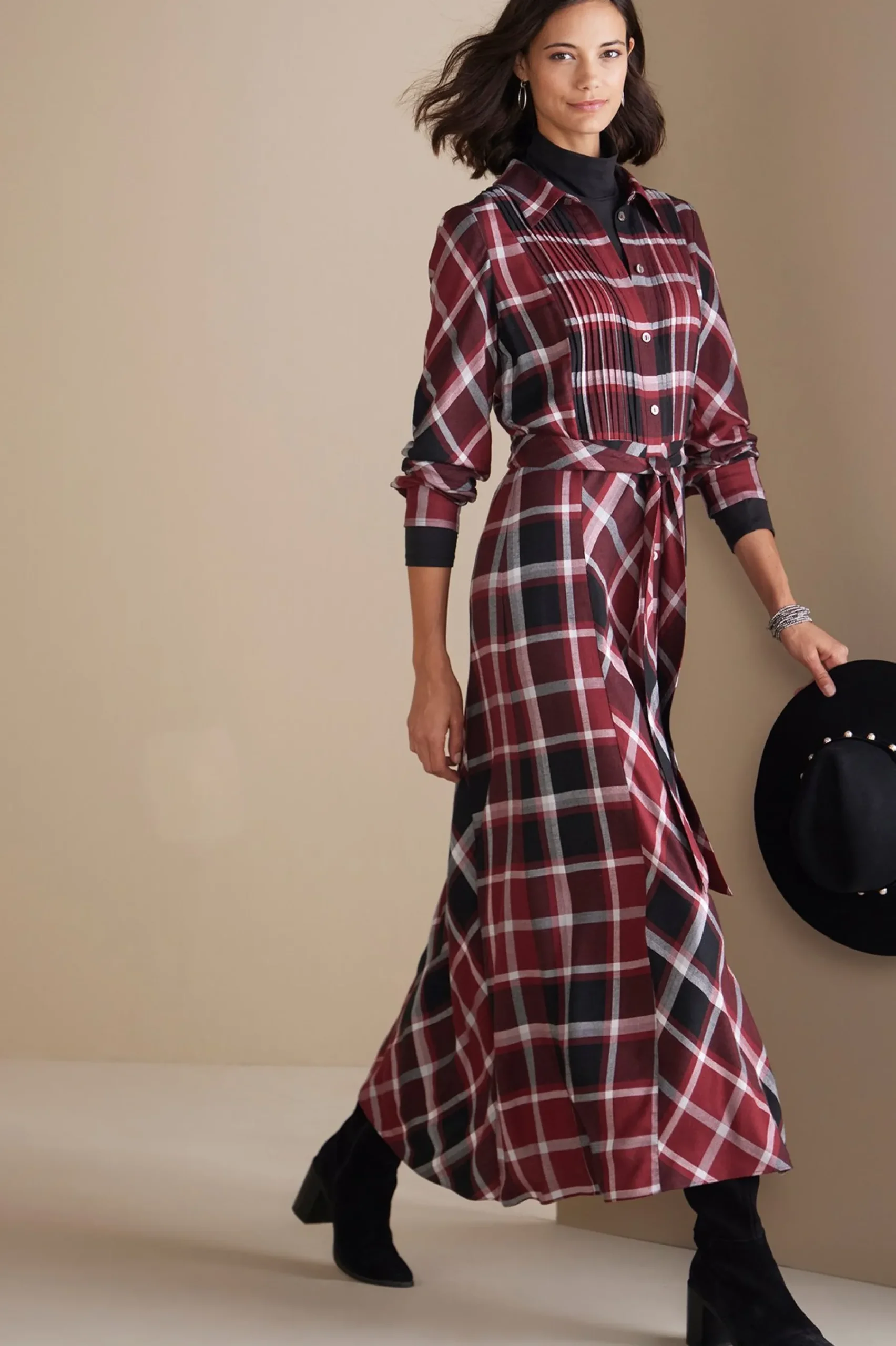 Soft Surroundings Gayle Tartan Dress> Everyday Styles|patterned