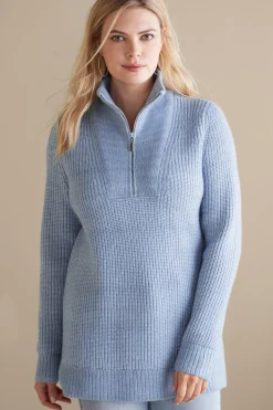 Soft Surroundings Hallie Half Zip Sweater> Into The Blues|Everyday Styles