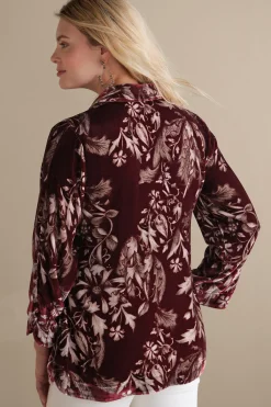 Soft Surroundings Icon Silk Velvet Poets Shirt><noscript><img width=