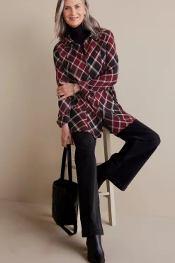 Soft Surroundings Joelle Plaid Tunic><noscript><img width=