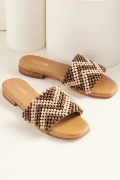 Soft Surroundings KAANAS Alama Chevron Slide> sandals|flats