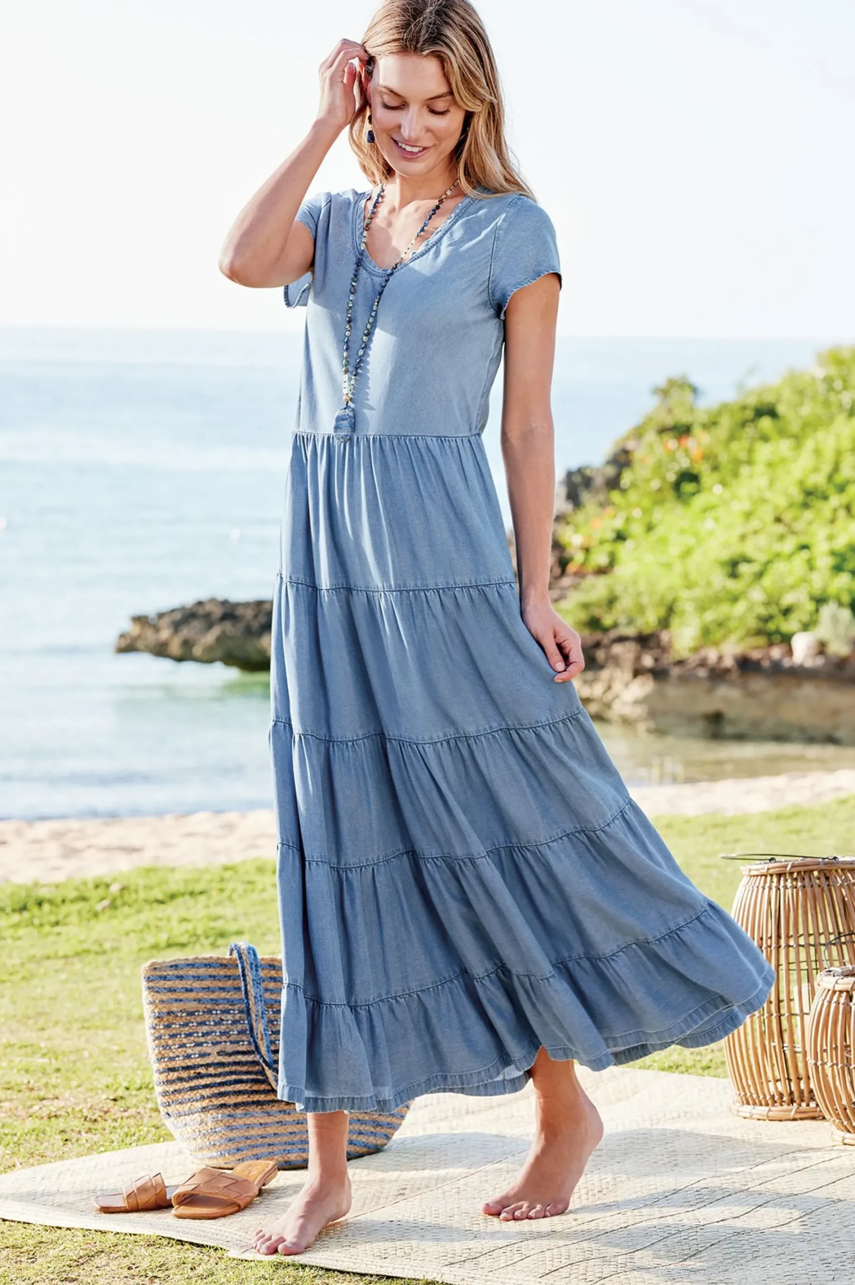Soft Surroundings Kara TENCEL™ Dress> solids|mid-length