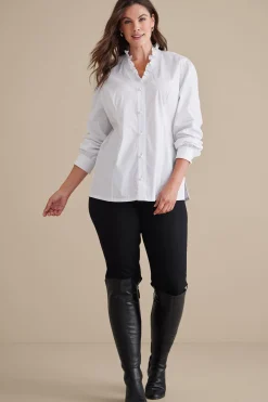 Soft Surroundings Kata Ruffle Collar Shirt> Feminine Flourish|long sleeve