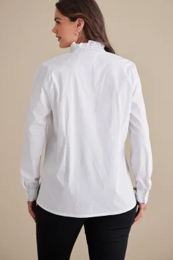 Soft Surroundings Kata Ruffle Collar Shirt><noscript><img width=