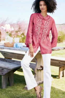 Soft Surroundings Kateri Soutache Embroidered Top><noscript><img width=