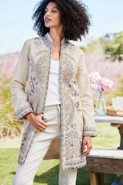 Soft Surroundings Kerala Embellished Natural Jacket><noscript><img width=