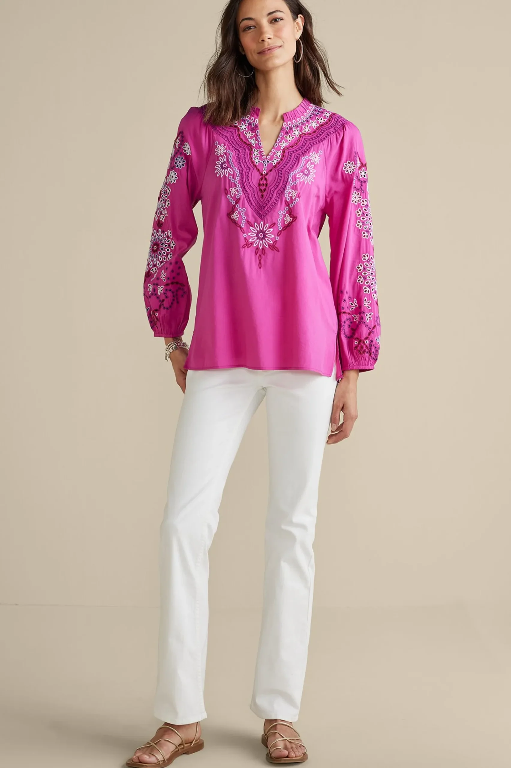 Soft Surroundings Laney Voile Blouse> Feminine Flourish|Vacation Shop