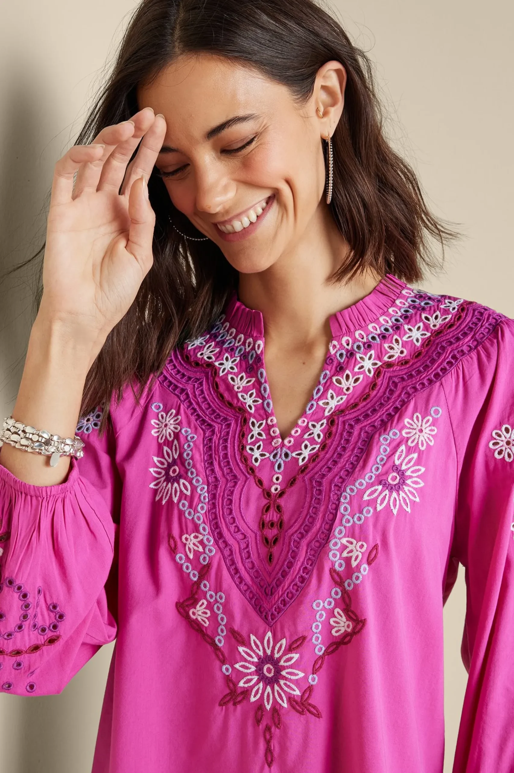 Soft Surroundings Laney Voile Blouse> Feminine Flourish|Vacation Shop