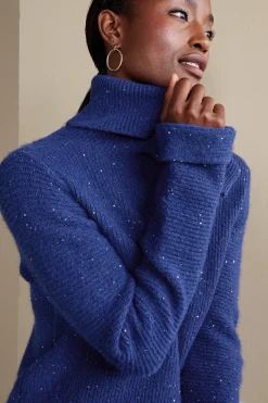 Soft Surroundings Linley Sequin Sweater> Into The Blues|Sweaters & Cardigans
