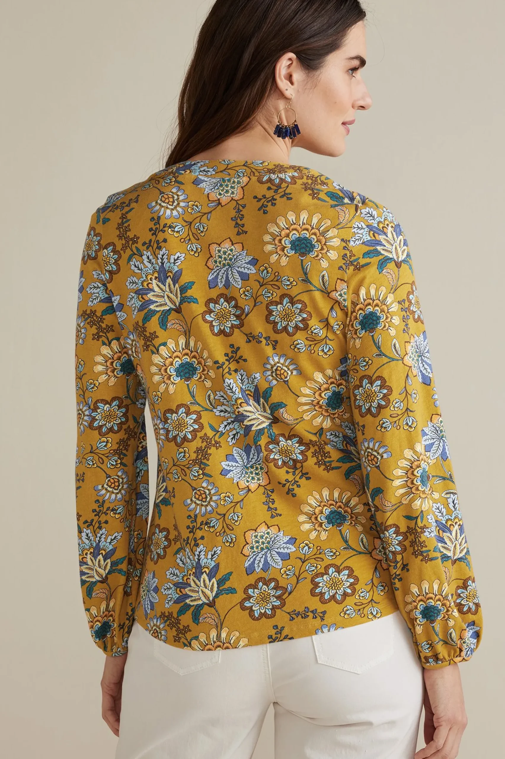 Soft Surroundings Lorna Button Front Top> long sleeve|shirts