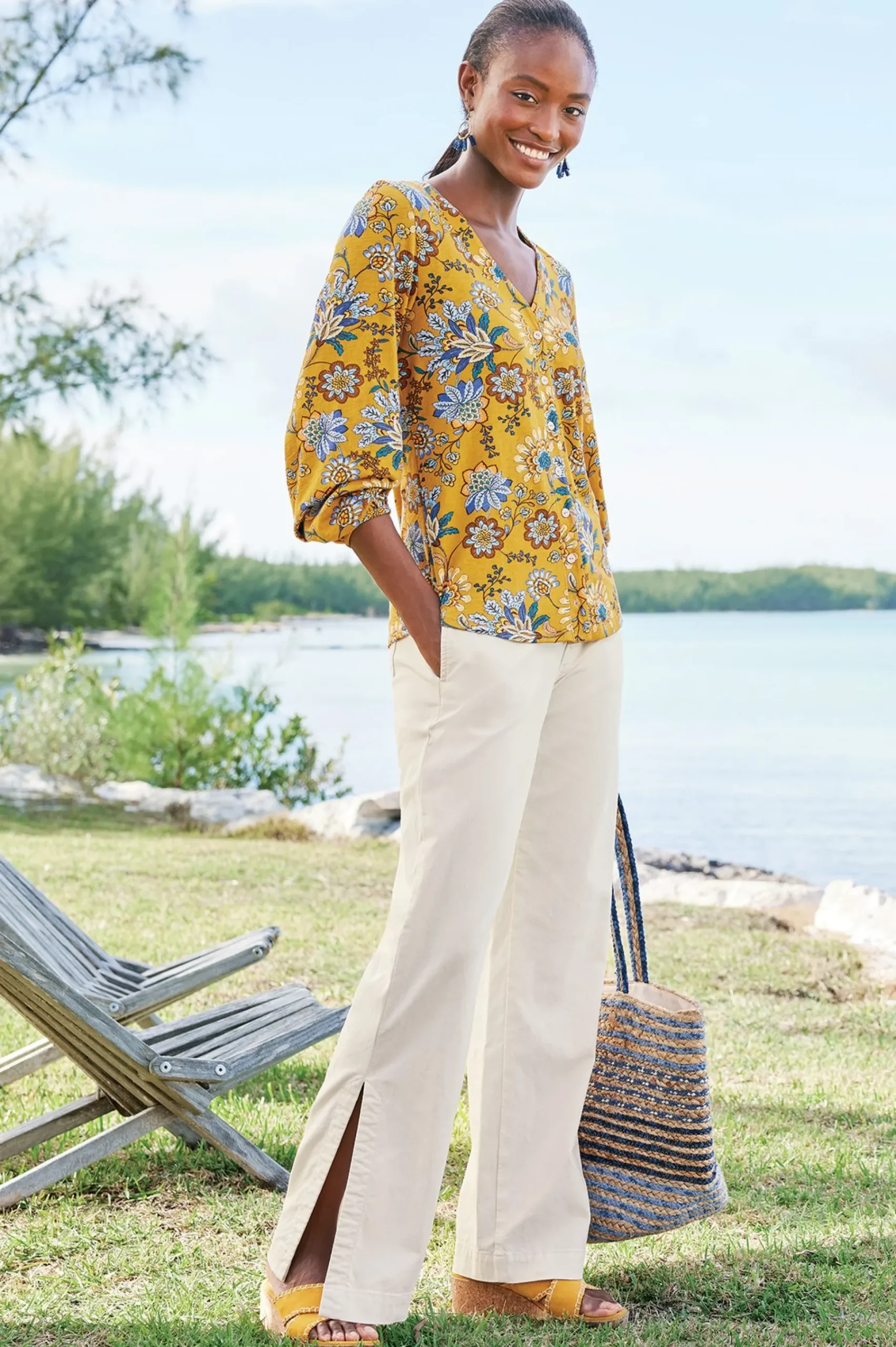 Soft Surroundings Lorna Button Front Top> long sleeve|shirts