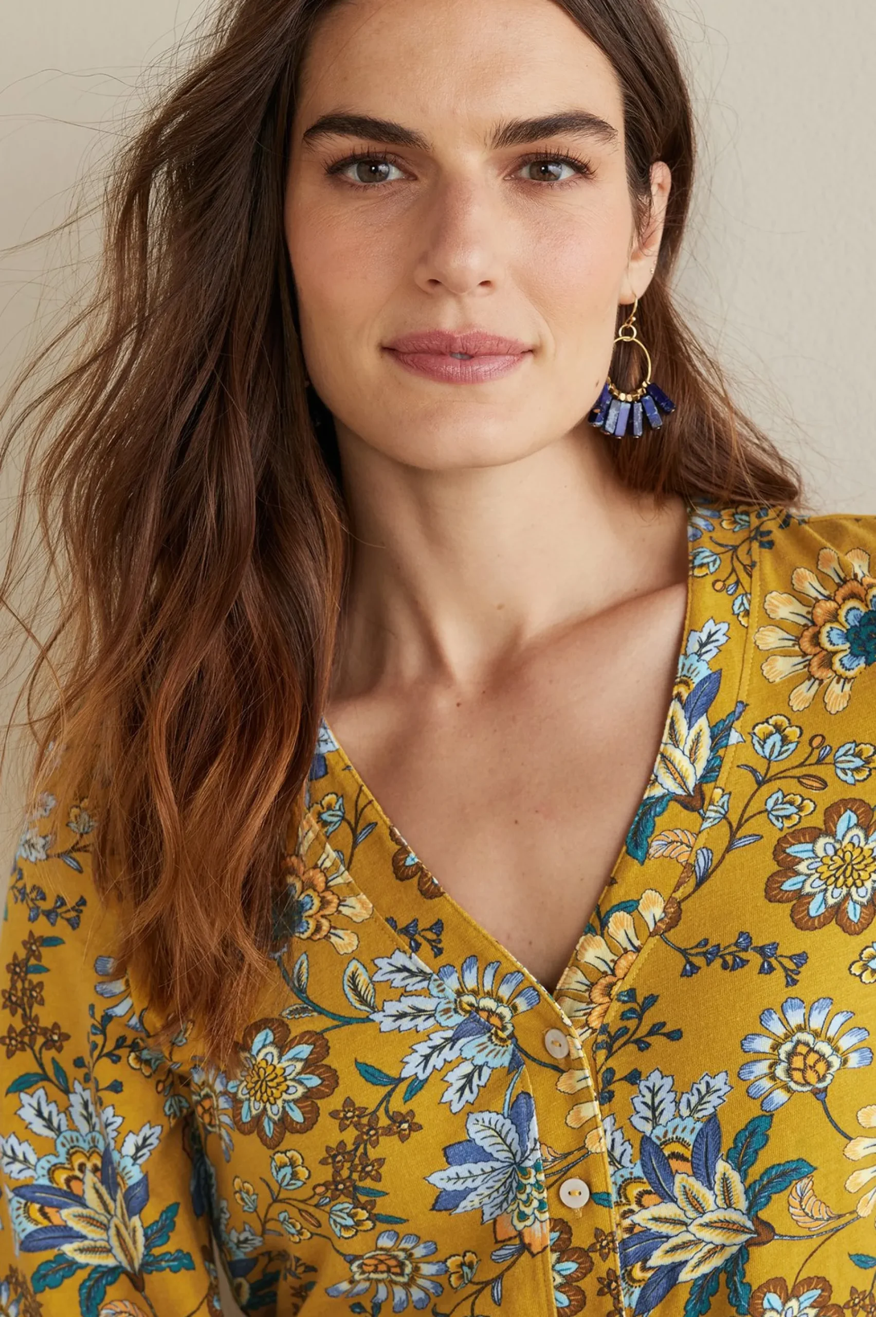 Soft Surroundings Lorna Button Front Top> long sleeve|shirts