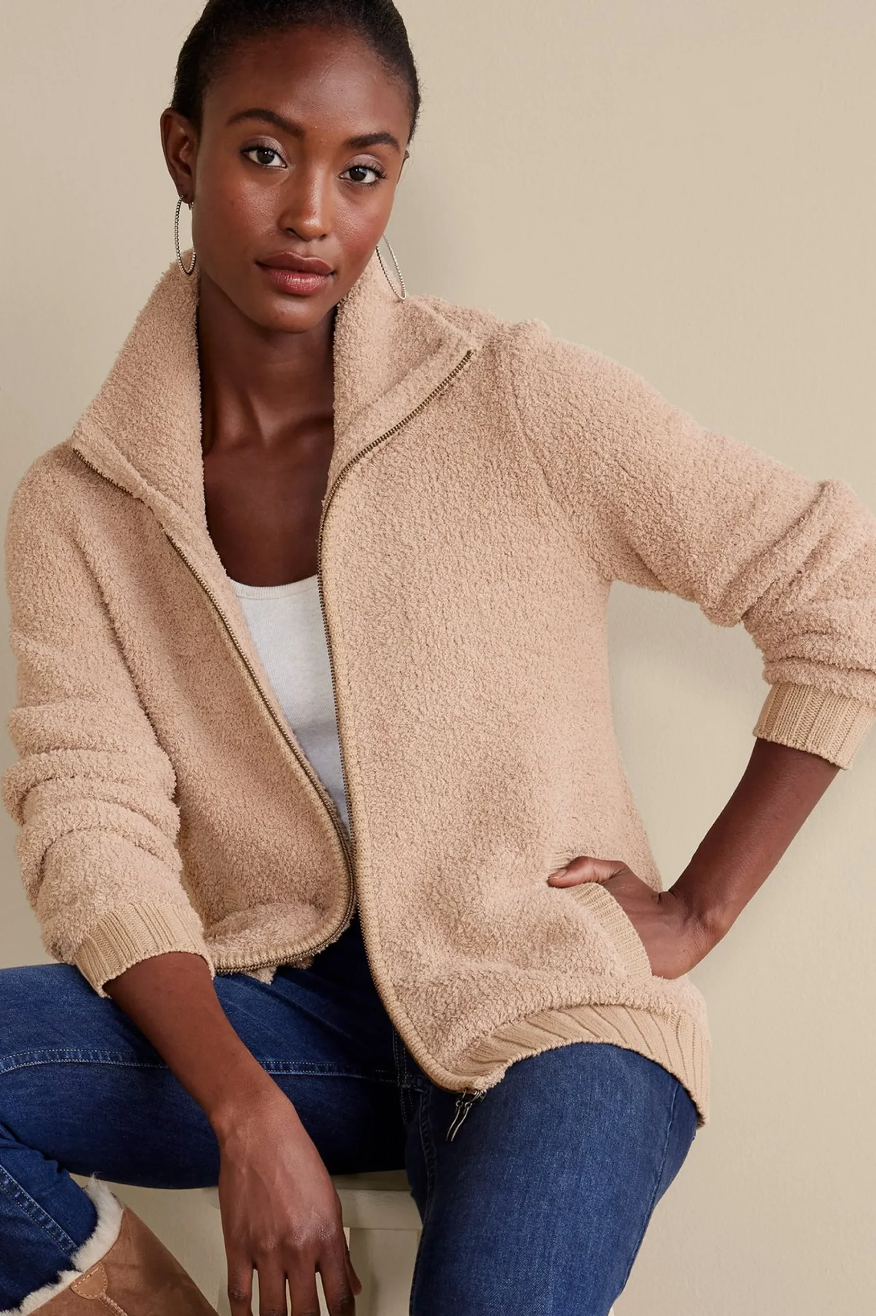 Soft Surroundings Lyla Teddy Cardigan> Sweaters & Cardigans