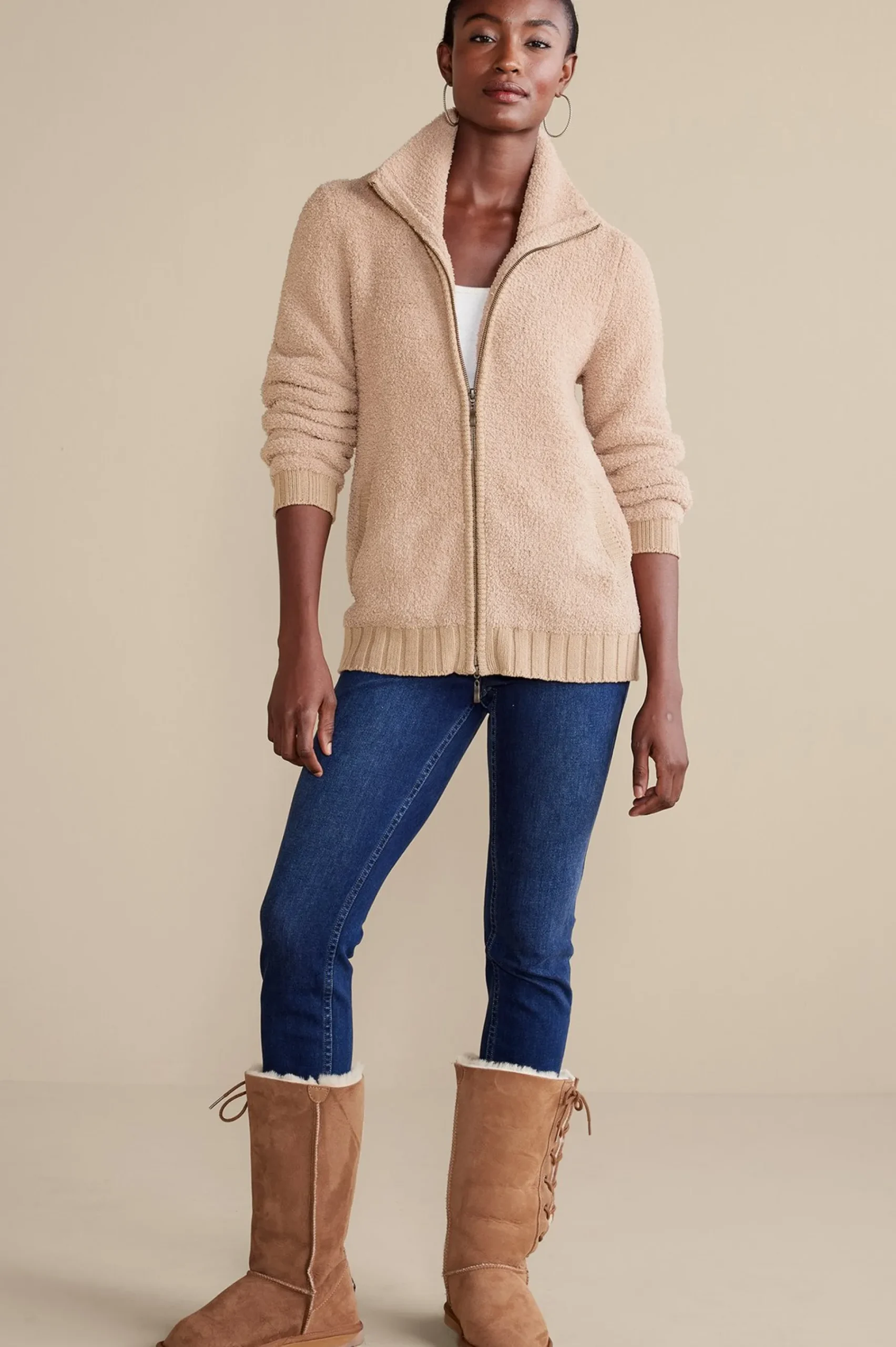 Soft Surroundings Lyla Teddy Cardigan> Sweaters & Cardigans