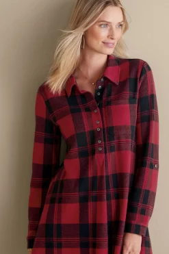 Soft Surroundings Mad About Plaid Tunic><noscript><img width=