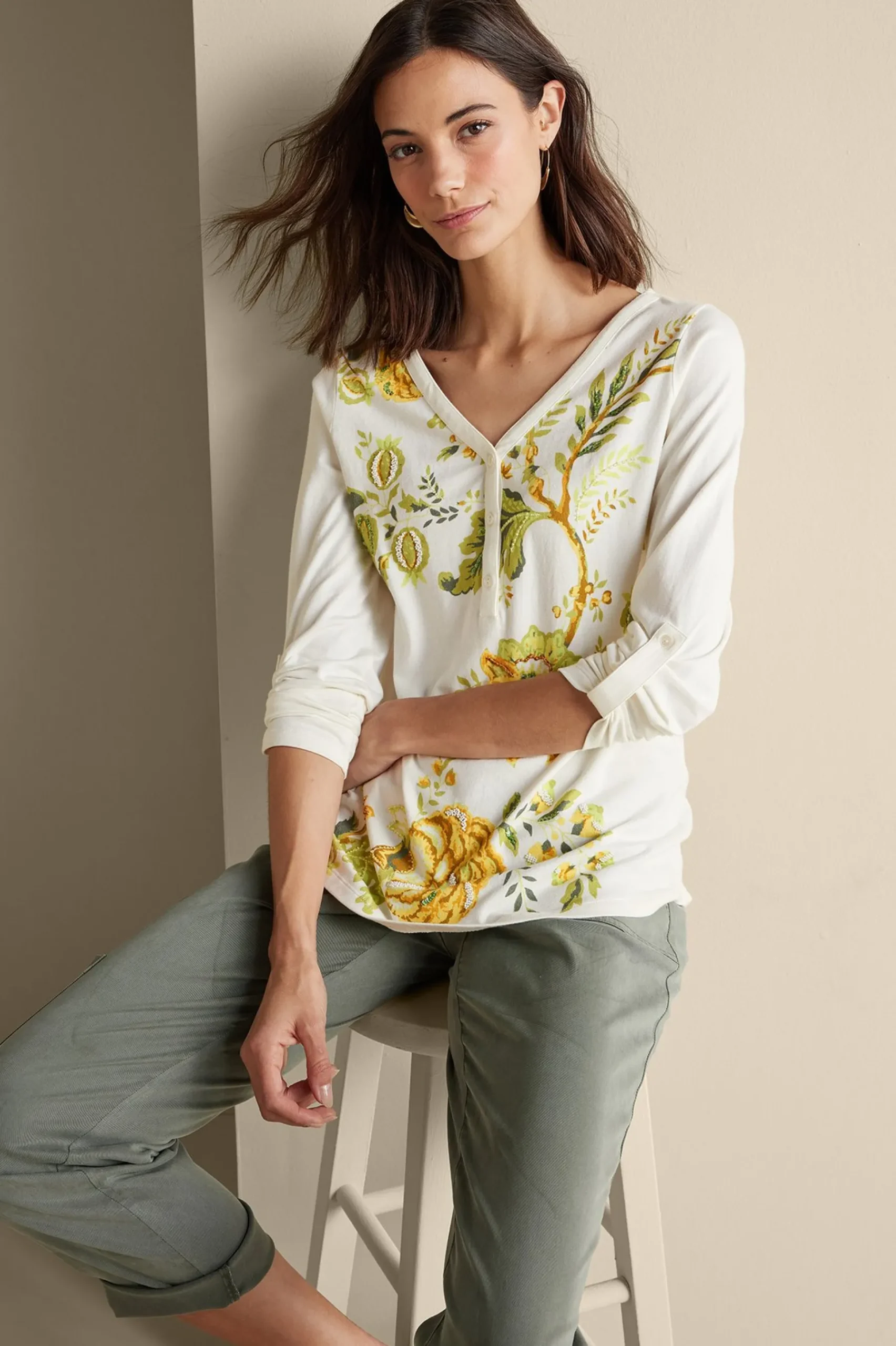 Soft Surroundings Maja Printed Pullover> Wear Now Styles|long sleeve