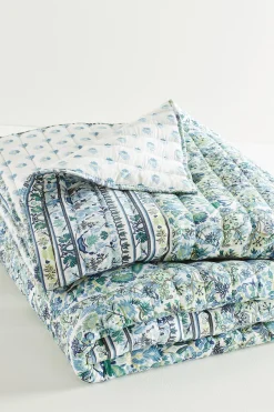 Soft Surroundings Margo Iris Reversible Printed Quilt> quilts, coverlets & duvet covers